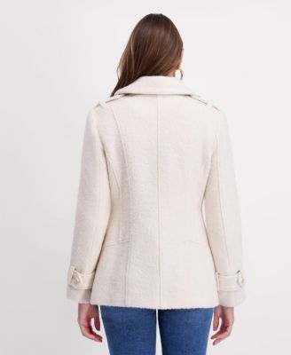 Women's Boucle Peacoat with Gold Accents