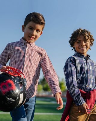 Boys Stretch Poplin Long Sleeve Button Down Shirt