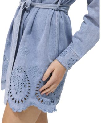 Women's Sunday Somewhere Denim Broderie Mini Shirt Dress