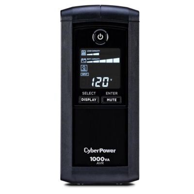 – 1000VA/600W Computer Battery Backup UPS with LCD Display, 9 Outlets, USB & Serial Ports