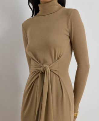 Women's Tie-Front Turtle Neck Dress