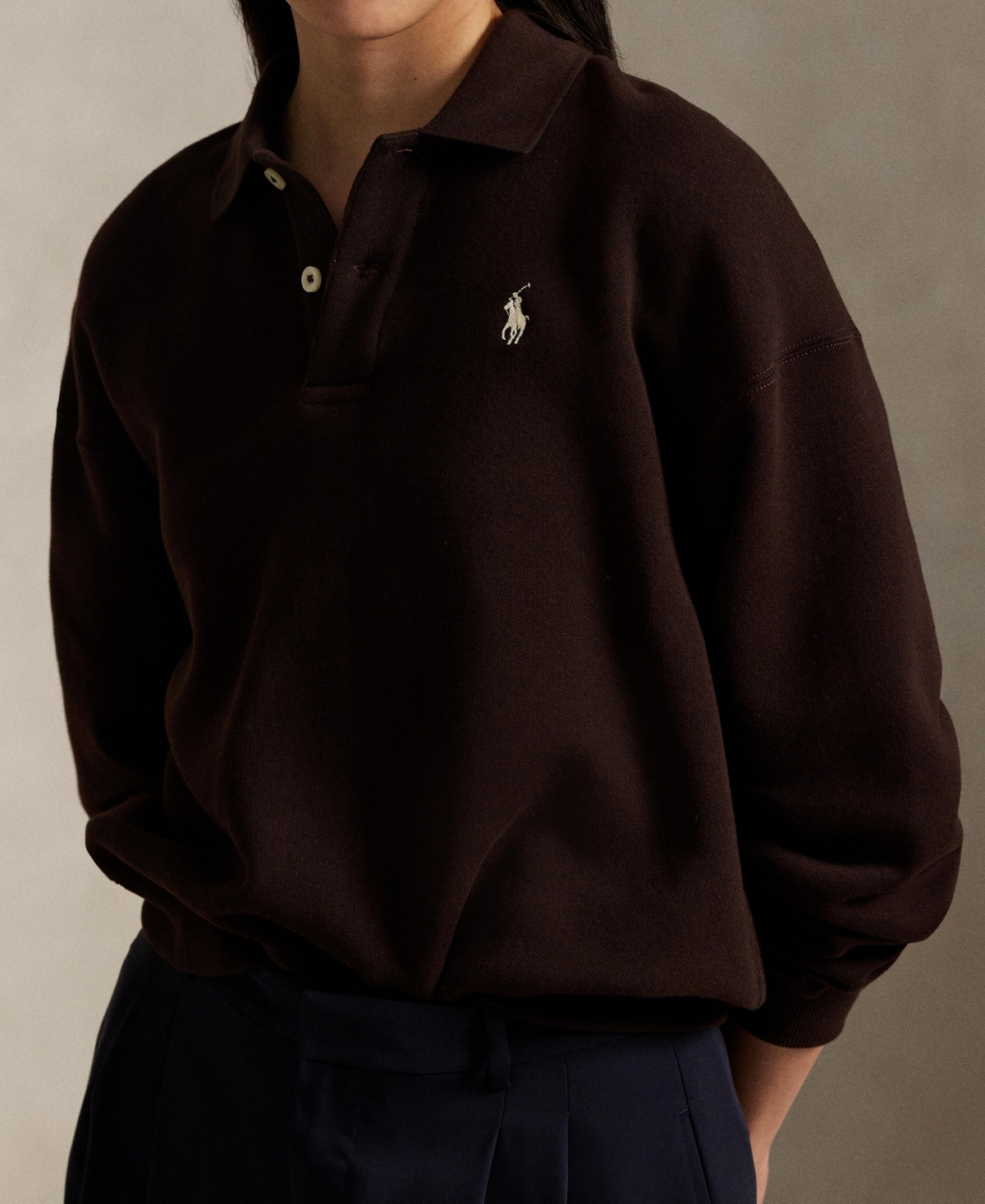 Polo Ralph Lauren Women's Polo Long Sleeve Sweatshirt In Burgundy