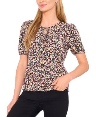 Women's Short Sleeve Tie Front Top