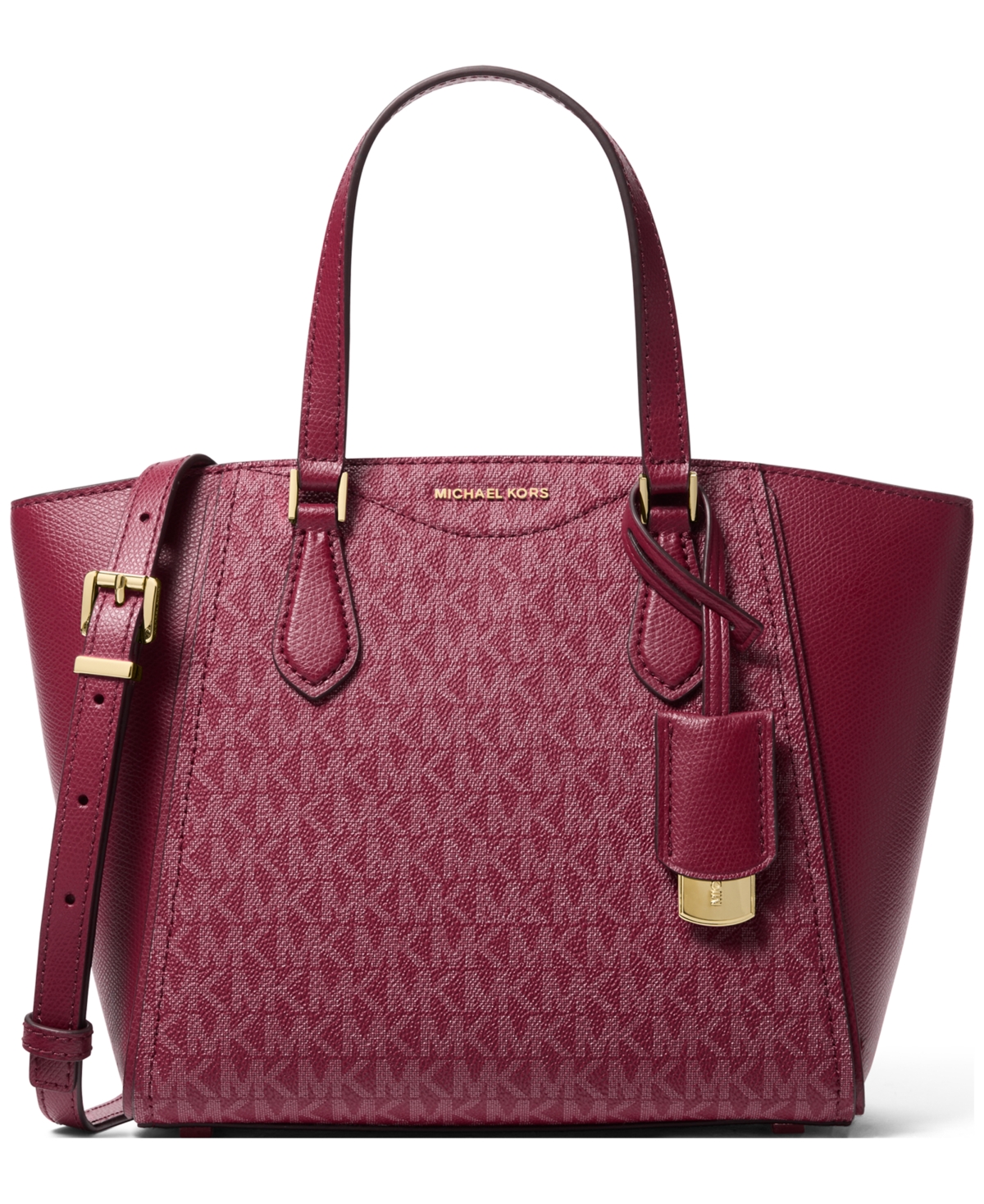Michael Kors Taryn Small Signature Logo And Leather Convertible Crossbody Bag In Purple