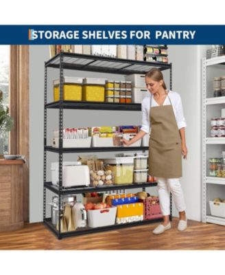 5-Tier Adjustable Heavy-Duty Metal Shelving Unit for Garage, Kitchen, Pantry, Basement, and Laundry Storage Shelves