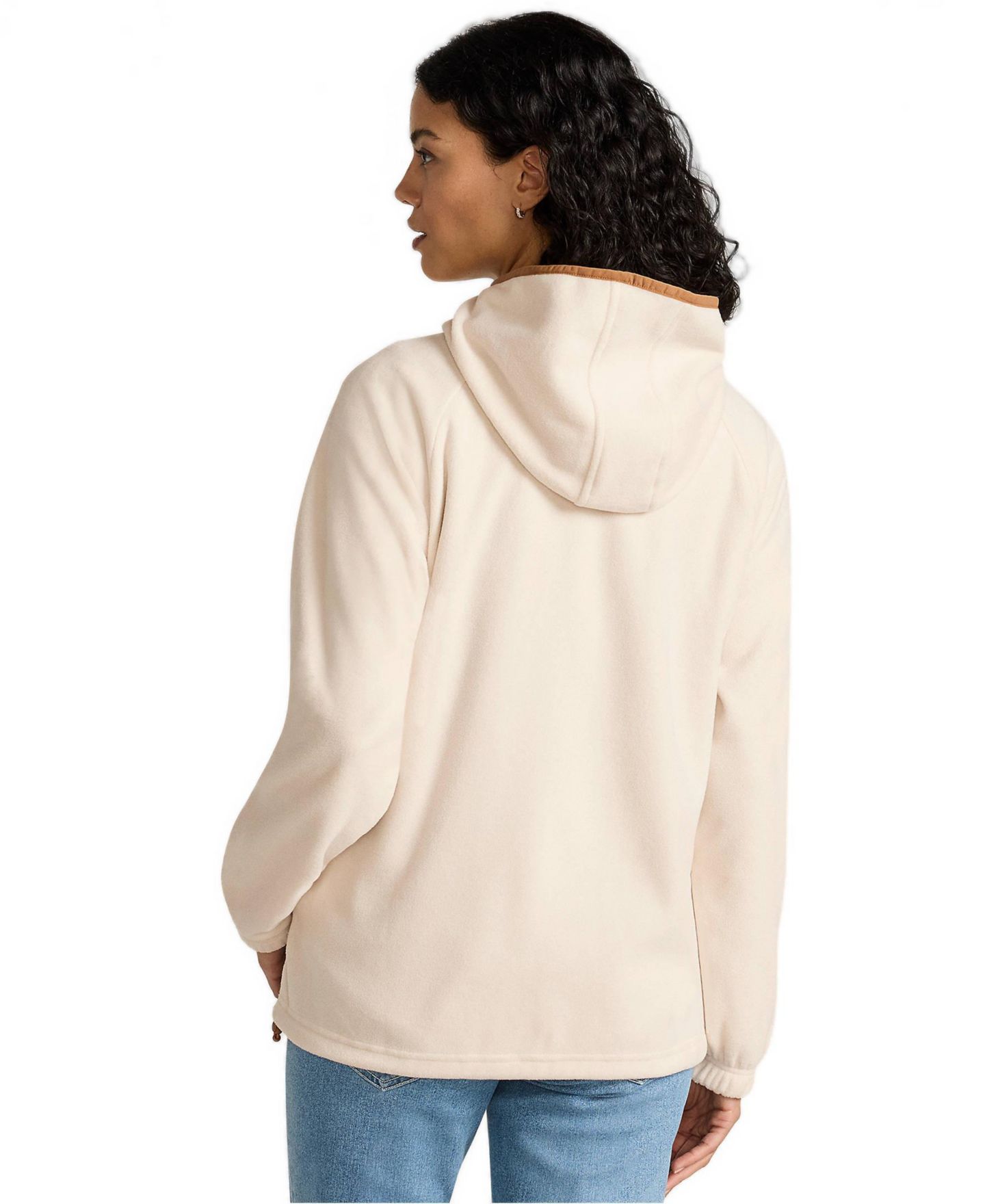 Женская куртка Lands' End Anyweather RainDefense Fleece Full Zip, цвет: Слоновая кость латте — фото 2