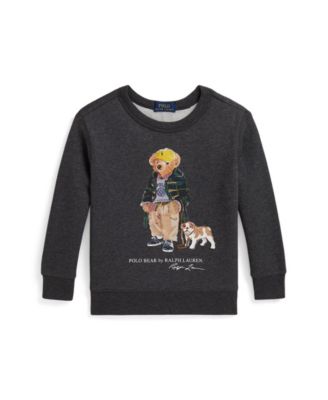 Toddler and Little Boys Polo Bear Heathered Fleece Sweatshirt