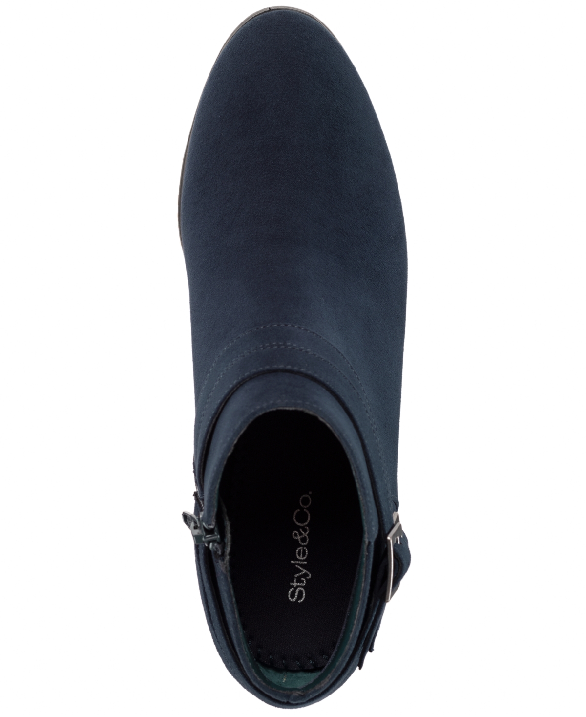 Style & Co Women's Willaa Belt Block Heel Booties, Macy's Exclusive In Blue