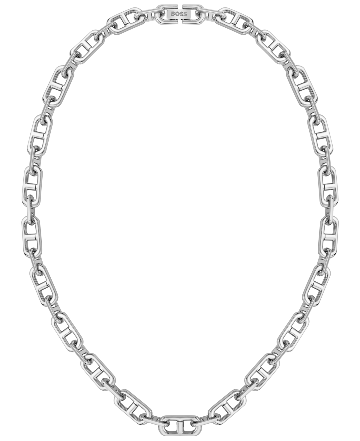 Hugo Boss Kode Chain Stainless Steel Necklace In Metallic