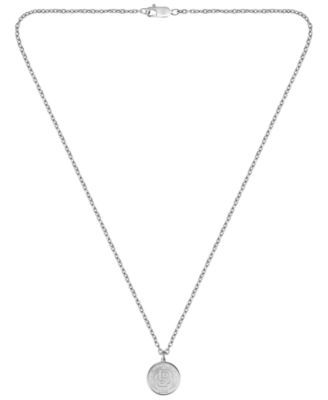 Double B Coin Ionic Plated Black Stainless Steel Necklace