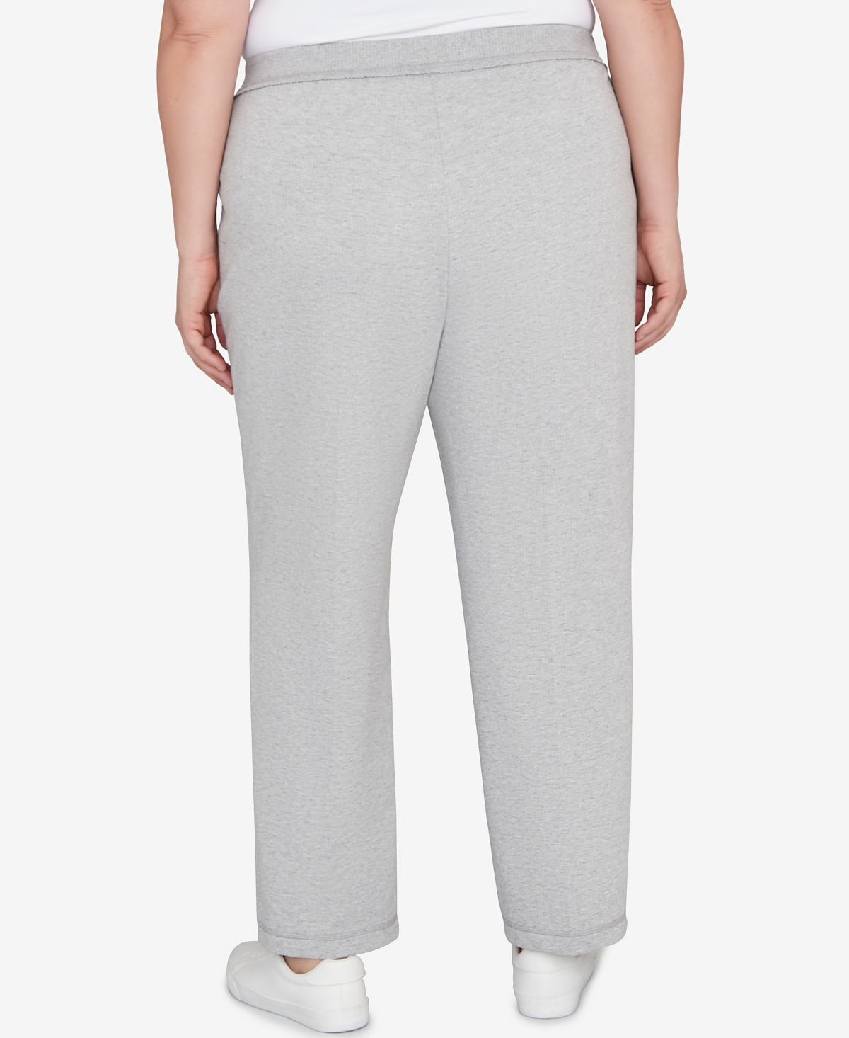 Alfred Dunner Plus Size Casual Vibe Cozy Medium Length Slant Pocket Pants In Gray