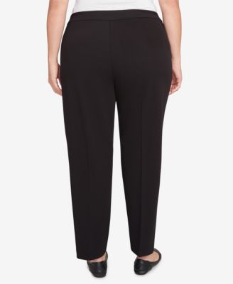 Plus Size Jet Setter Black Crepe Knit Short Length Pants