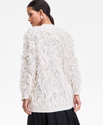 Women's Fuzzy Oversized V-Neck Cardigan Sweater, Macy's Exclusive
