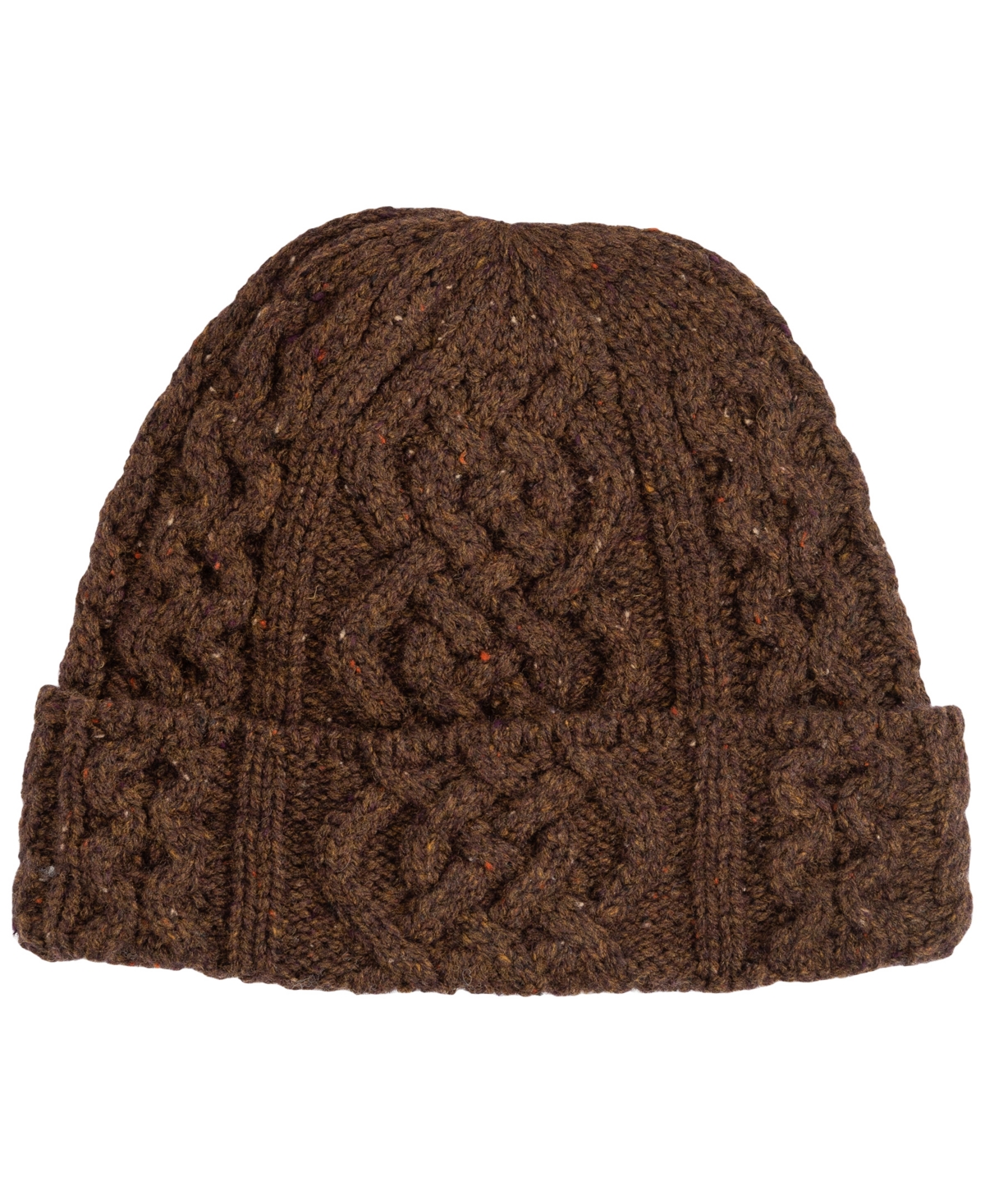 Polo Ralph Lauren Men's Tweed Cable Cuff Beanie In Brown