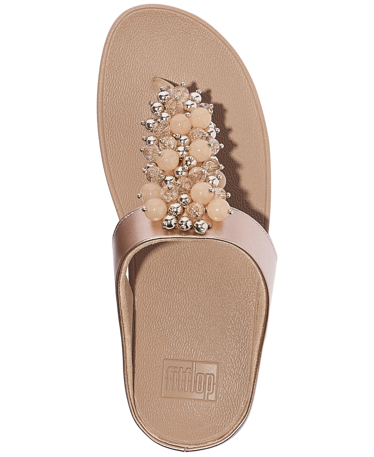 Fitflop Fino Bauble-bead Toe-post Sandals In Brown