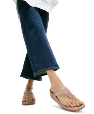 Women's Lulu Crystal Mix Toe-Post Wedge Sandals