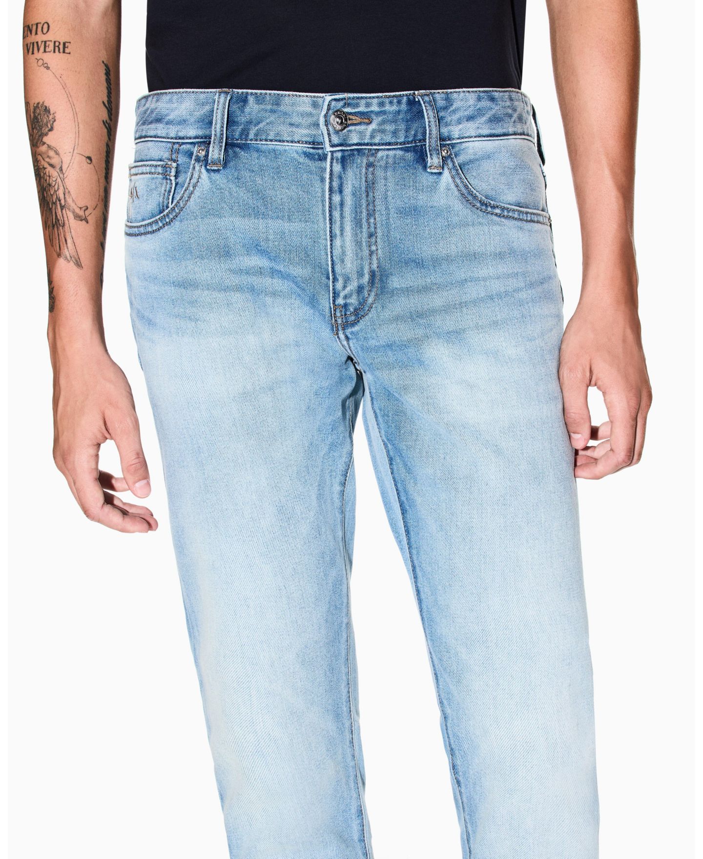 Мужские джинсы A|X Armani Exchange J66 Skinny Comfort, цвет: Синий джинсовый — фото 5