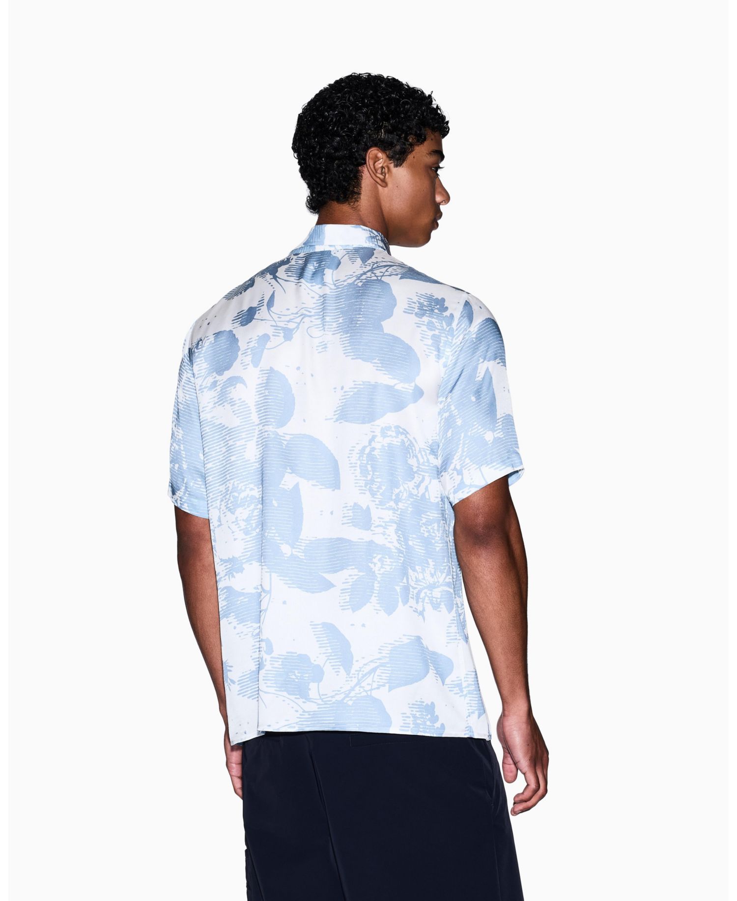 Men's Short Sleeve Viscose Print Woven Shirt