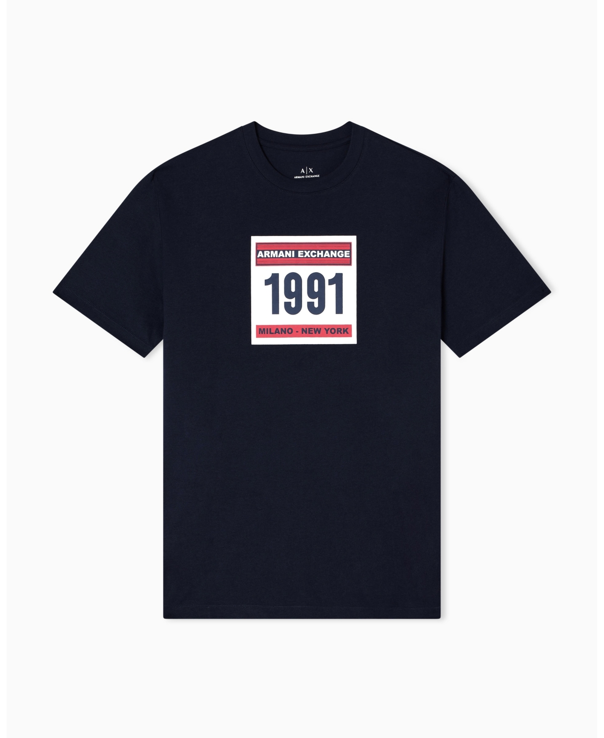 A|X Armani Exchange Men's Grid Box "1991" Logo T-Shirt