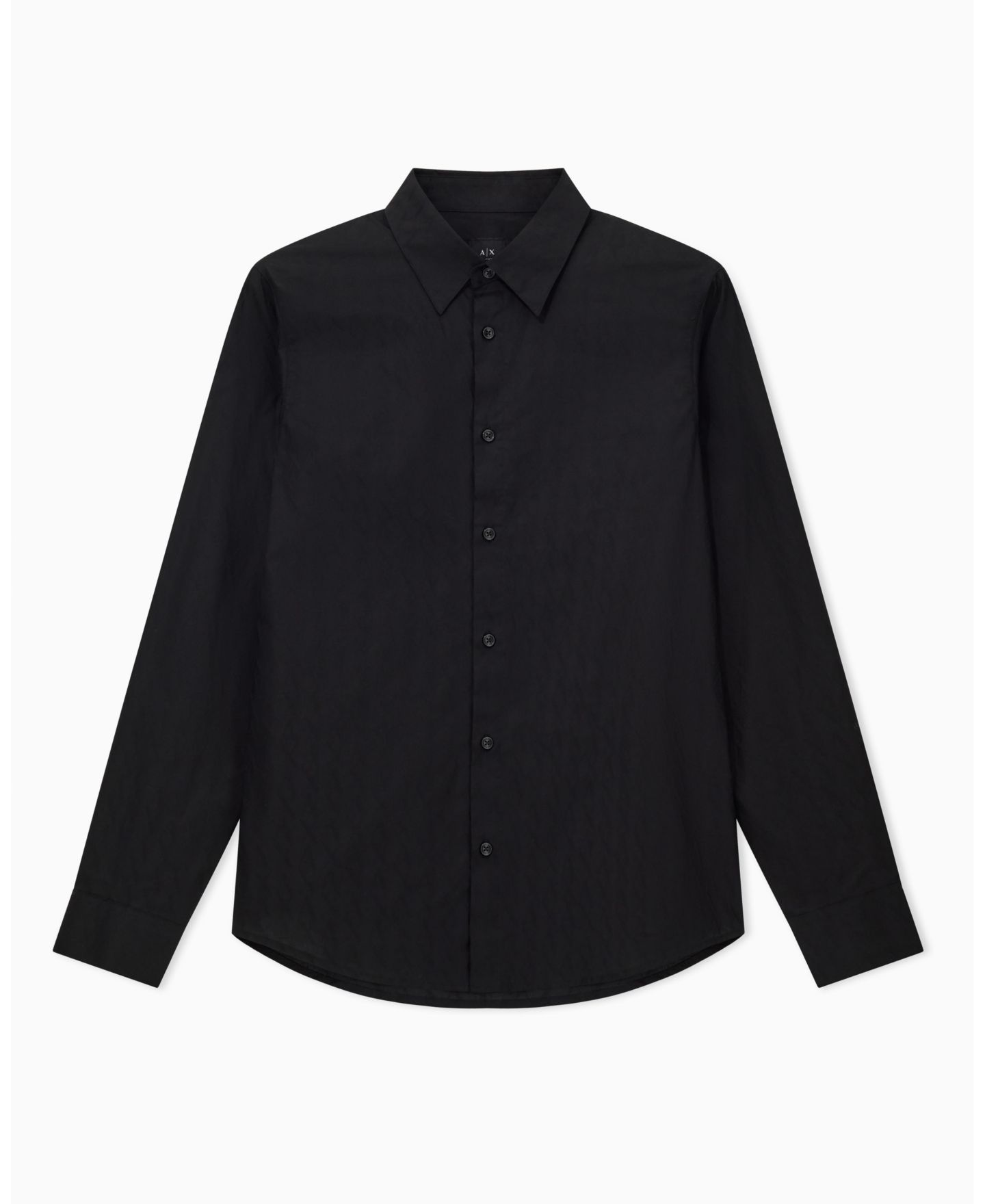Мужская рубашка A|X Armani Exchange Regular-Fit Cotton Jacquard Allover Logo, цвет: Чёрный — фото 3