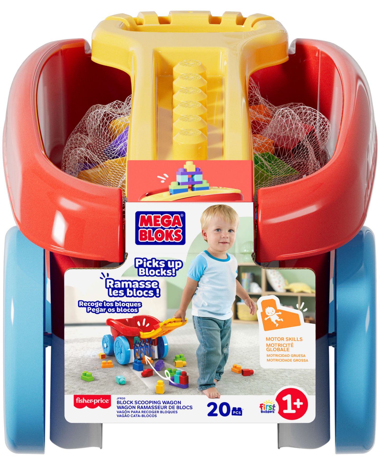 Детский конструктор Mega Bloks First Builders Block Scooping Wagon, 21-Piece Building Set, Ages 1+ — фото 6