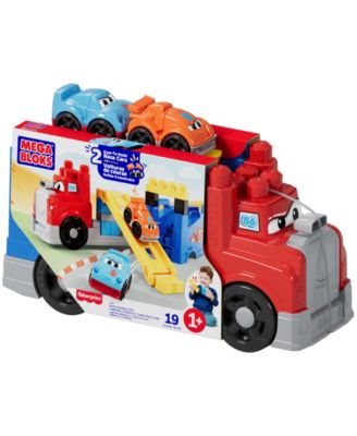 First Builders Build and Race Rig Toy Blocks, 19 Pieces