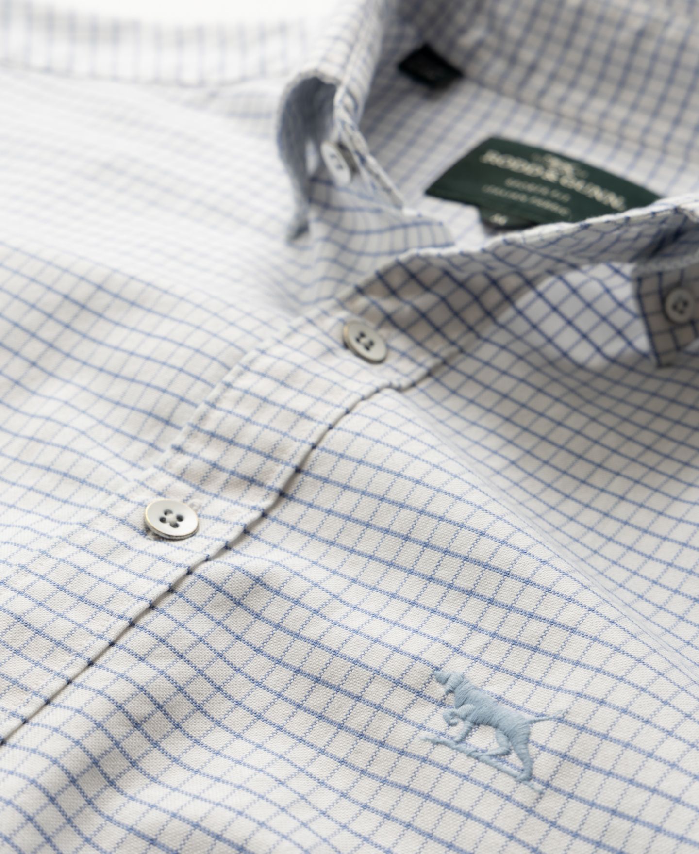 Мужская рубашка Rodd & Gunn Oxford Riverhead Check Sports Fit Cotton, цвет: Сумеречный синий — фото 2