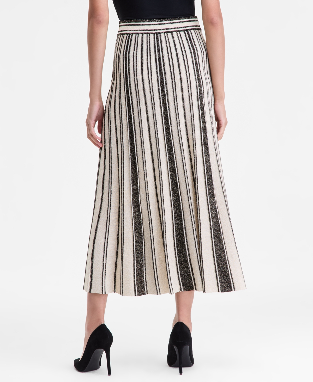 Inc International Concepts Women's Metallic Contrast Pleated Sweater Skirt, Macy's Exclusive In Multi