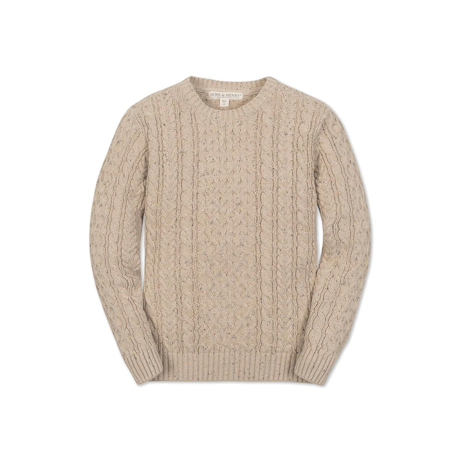 Hope and Henry Little and Big Boys' Organic Long Sleeve Fisherman Cable Pullover Sweater