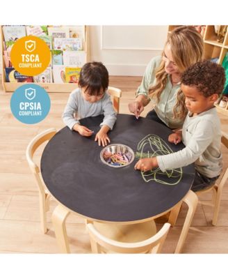 Bentwood Chalkboard Table and Curved Back Chair Set - Natural