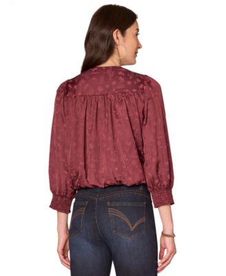 Petite 3/4 Sleeve Blouson Top