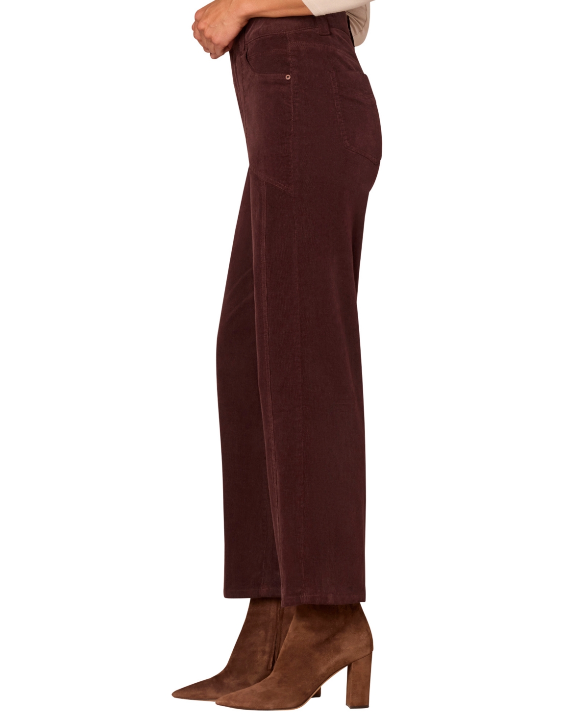 Democracy Petite Ab Solution Straight Leg Pants In Burgundy