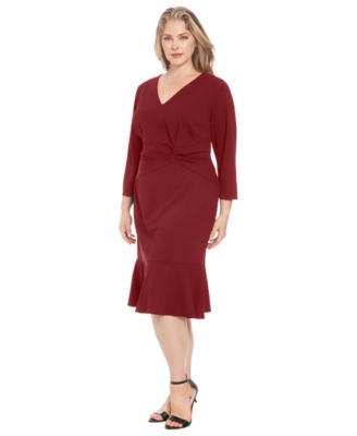 Petite Side-Knit 3/4-Sleeve Midi Dress