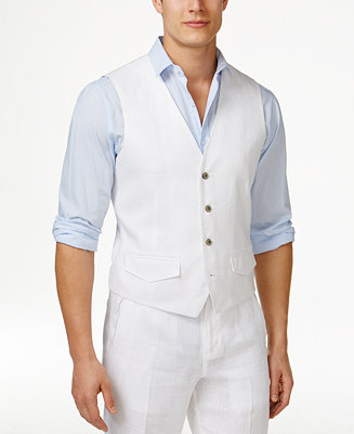 Tasso Elba Men's 100% Linen Vest, Created for Macy's - Macy's