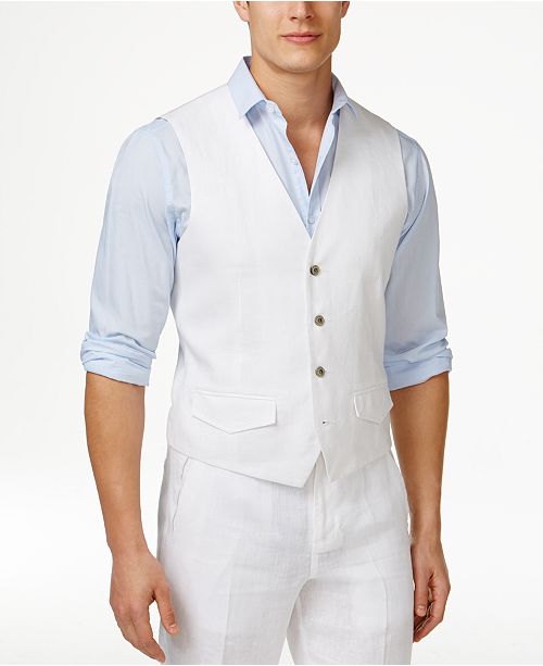 Tasso Elba Men S 100 Linen Vest Created For Macy S Reviews
