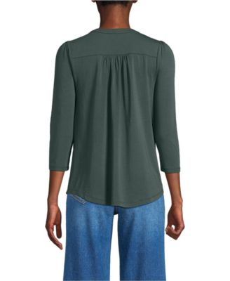 Women's 3/4 Sleeve Lightweight Jersey Embellished Top