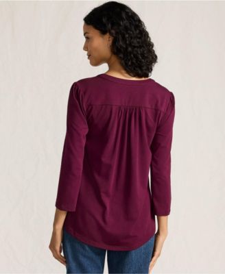 Women's 3/4 Sleeve Lightweight Jersey Embellished Top
