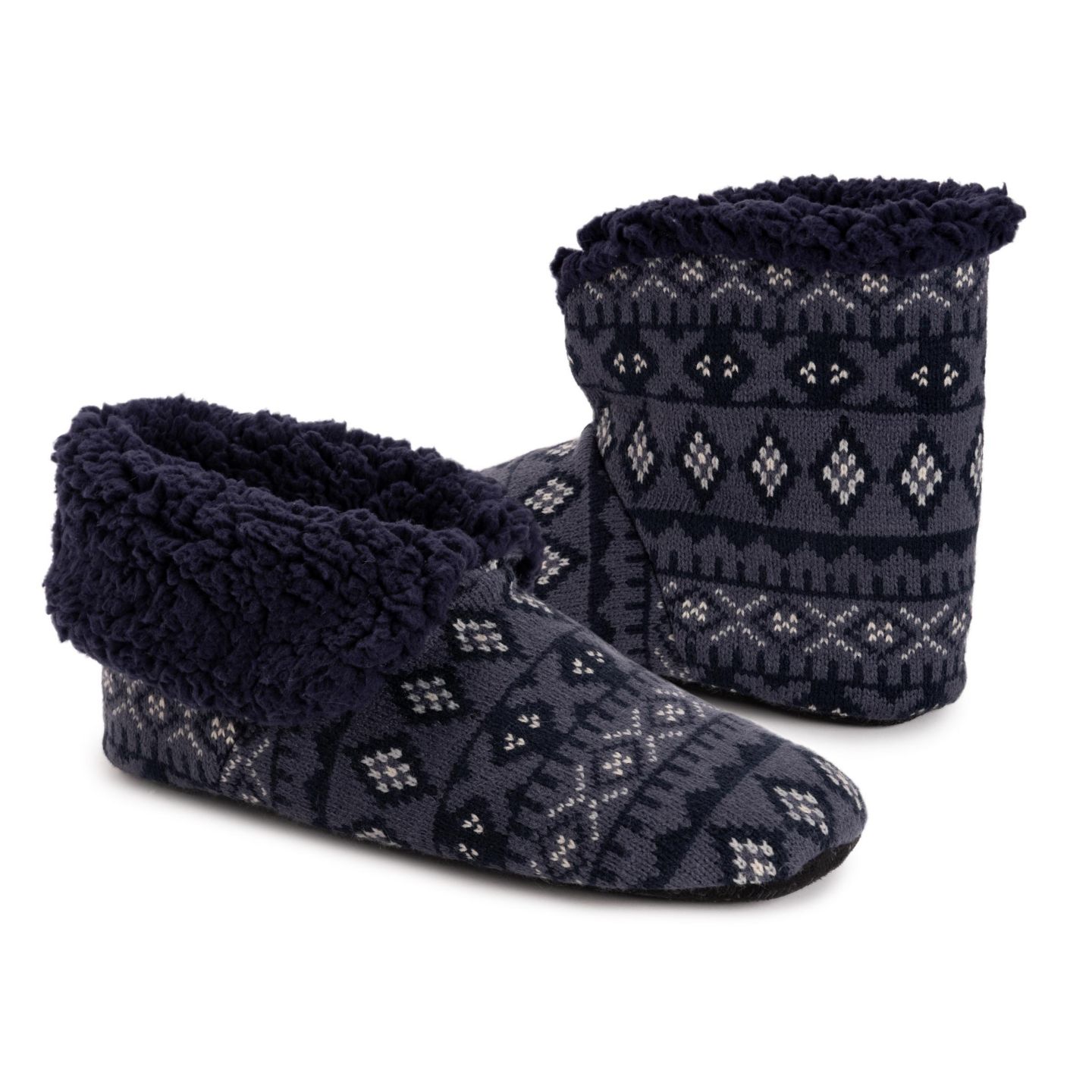 Мужские тапочки MUK LUKS Knit Bootie Slipper, цвет: Синий — фото 5