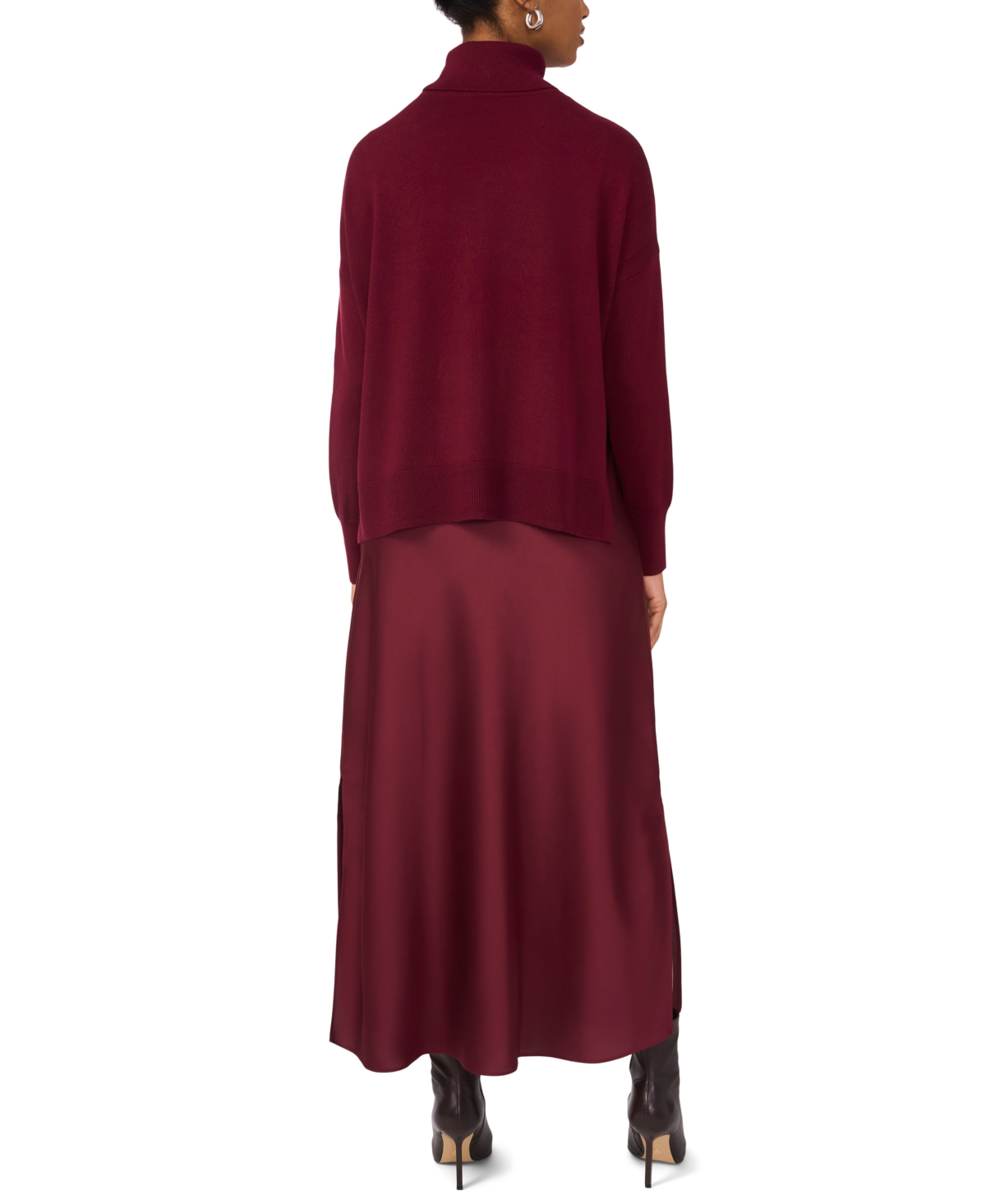 Msk Petite Sleeveless Sweater Maxi Dress In Brown