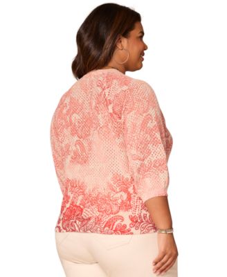 Plus Size Dolman Blouson-Sleeve Sweater