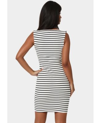 Women's Stripe Rib Bodycon Dress