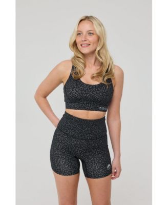 Women's Infinite High Waisted Shorts - Black Leopard