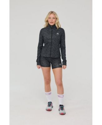 Women's Infinite Cropped Zipped Jacket - Black Leopard