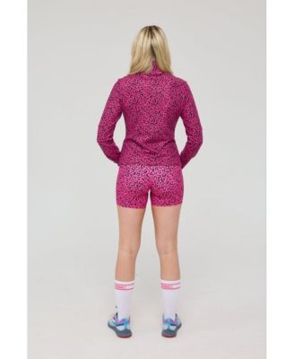 Women's Infinite Cropped Zipped Jacket - Pink Leopard