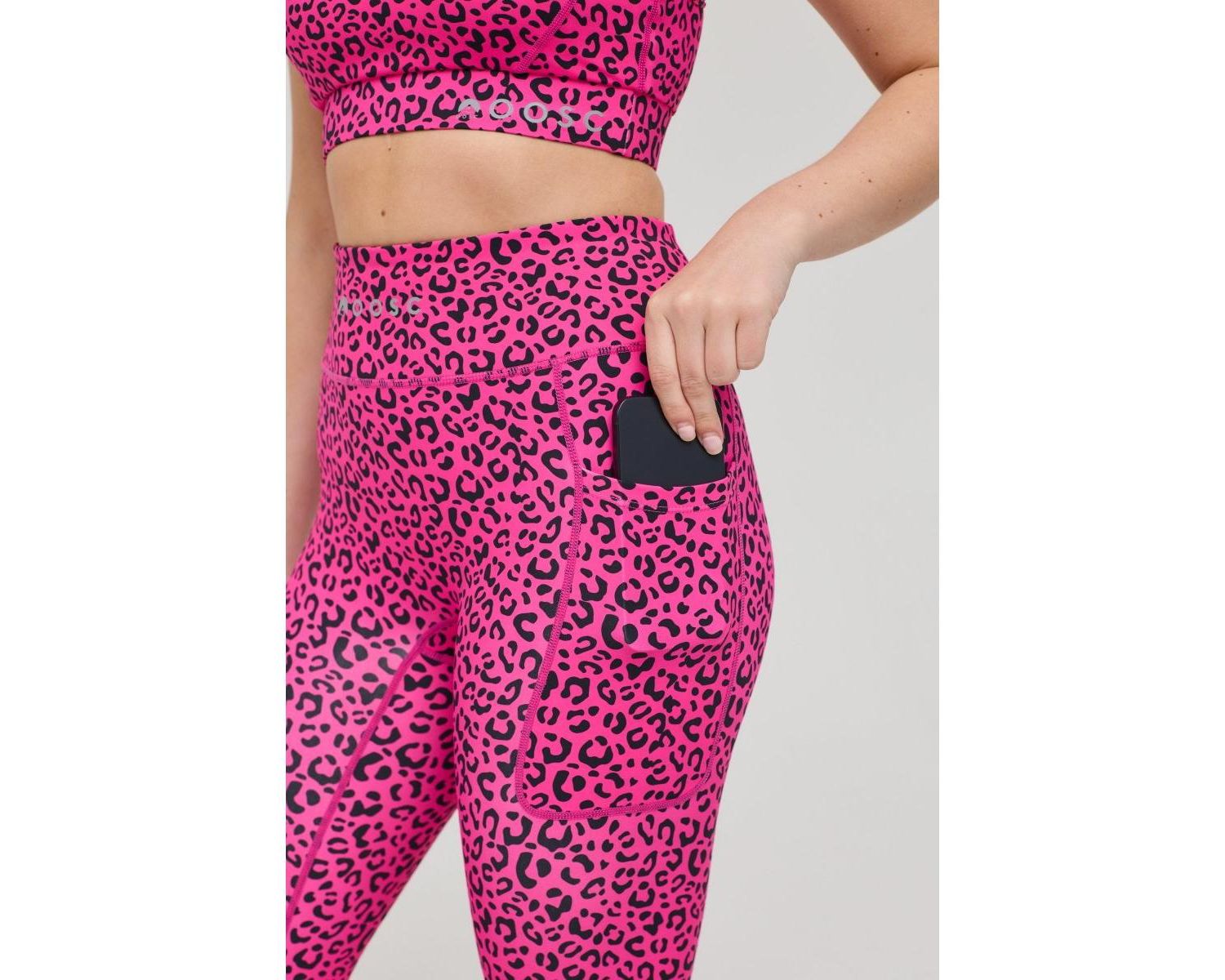 Women's Infinite High Waisted Leggings - Pink Leopard