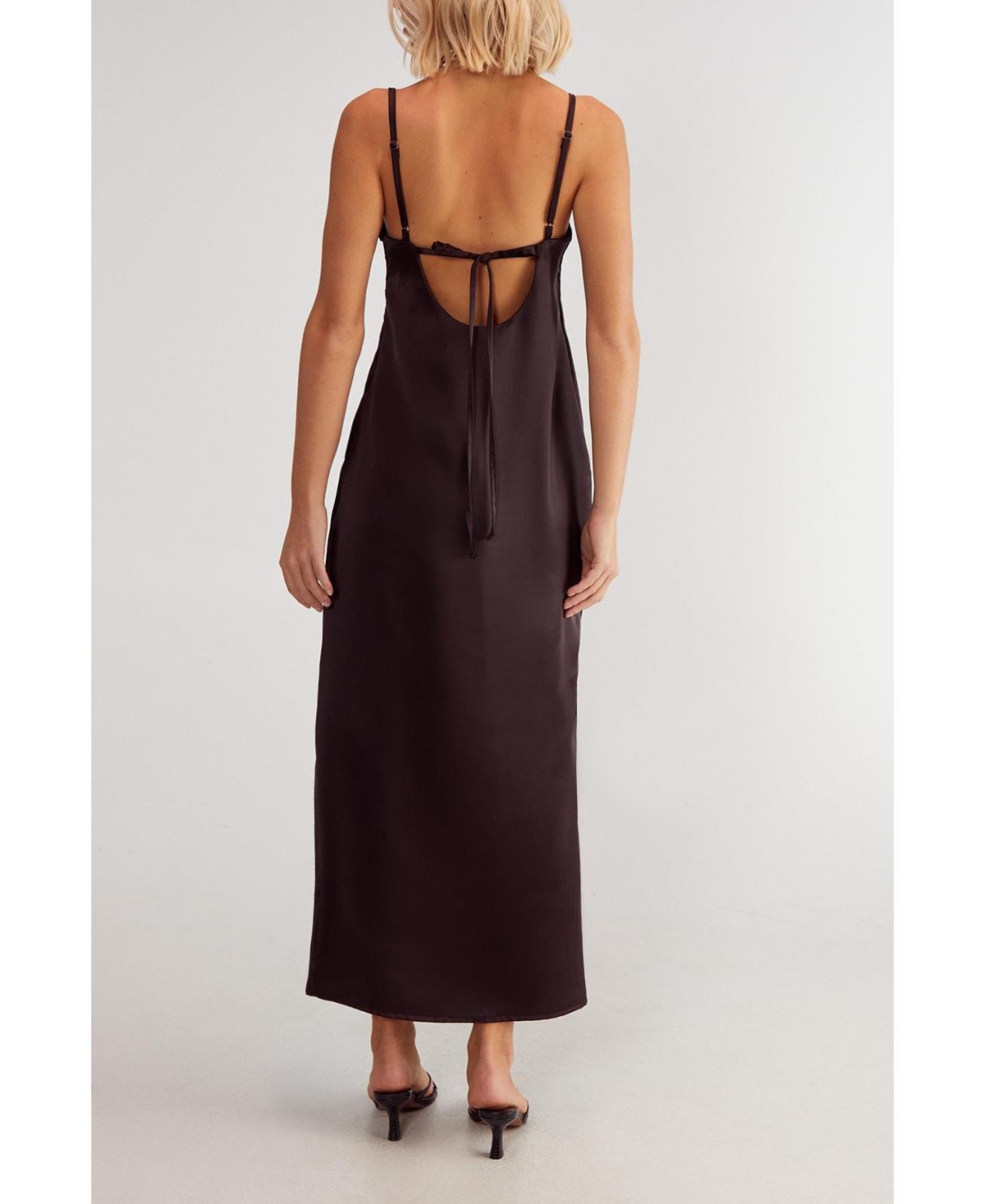 Nasty Gal Women's Satin Square Neck Maxi Slip Dress
