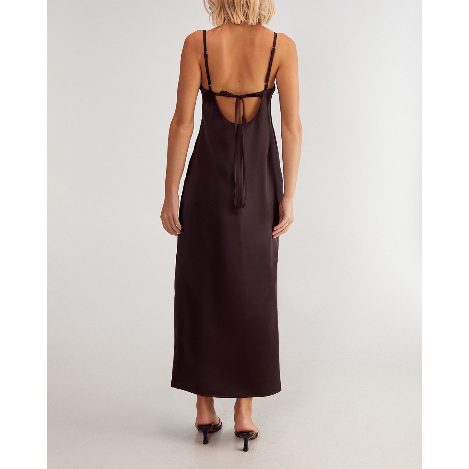 Women's Satin Square Neck Maxi Slip Dress