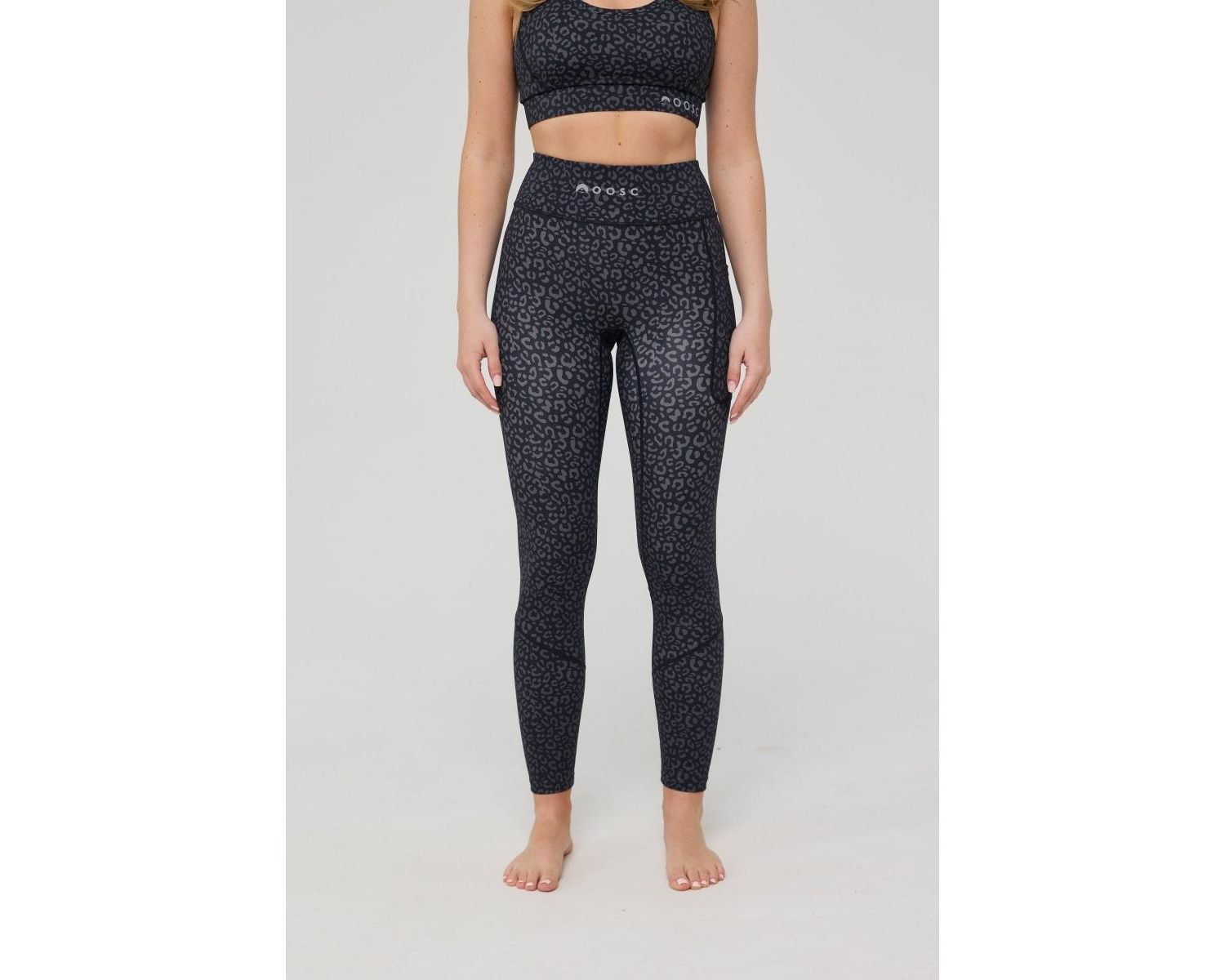 Women's Infinite High Waisted Leggings - Black Leopard