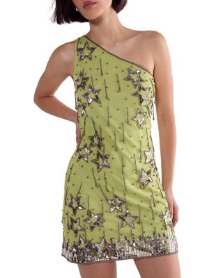 Women's Tassel One Shoulder Sequin Mini Dress