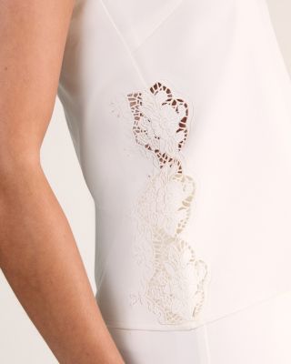 Women's Tailored Cutwork Side Strappy Top